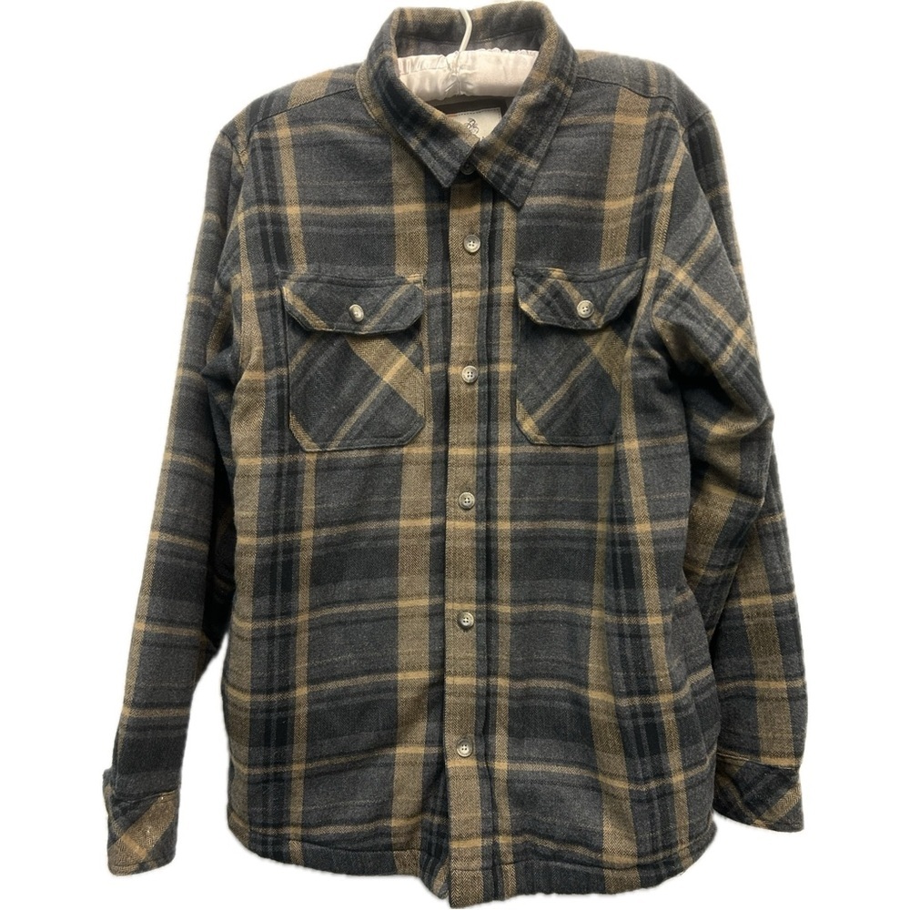 Legendary Whitetails Deer Camp Berber Lined Plaid Flannel Heavy Shirt Jacket